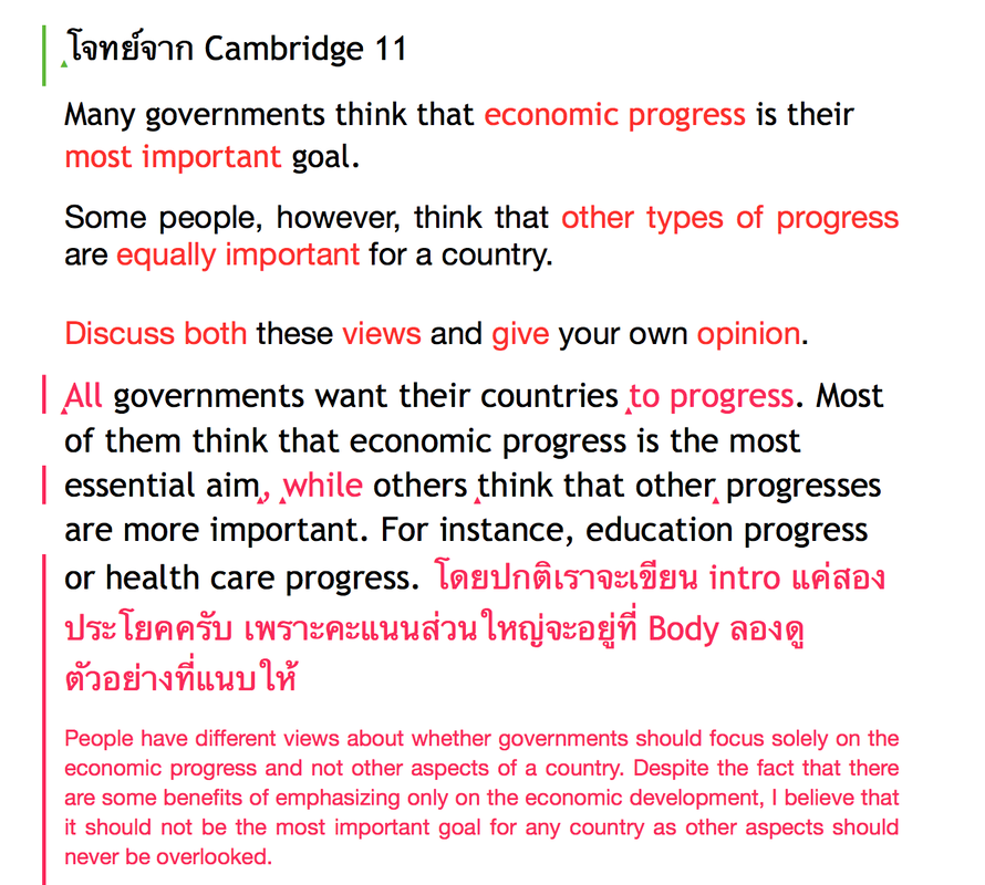 ตัวอย่าง Intro และโจทย์เดิม พร้อมคำแนะนำจาก IELTS ตีแตก